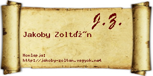 Jakoby Zoltán névjegykártya