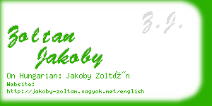 zoltan jakoby business card